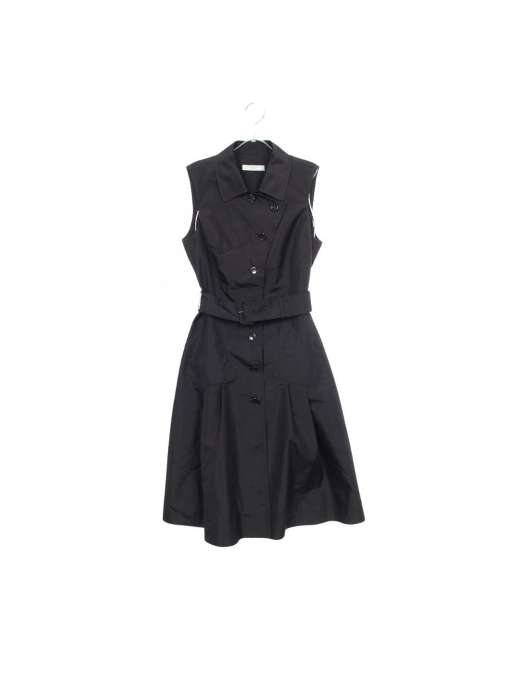 Prada Dress Collared Sleeveless Black Silk